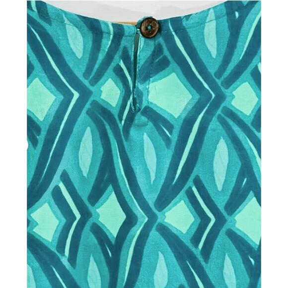 Rainbow Jo Dress Green Geo Print Boho Style Small - Picture 5 of 7